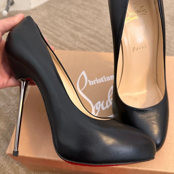 Christian Louboutin Shiny Nappa Big Lips 120 Pumps 38 Black - Picture 2 of 15